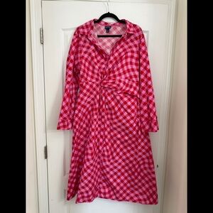 Pink gingham Side Knot Shirt Dress for Women from Scoop